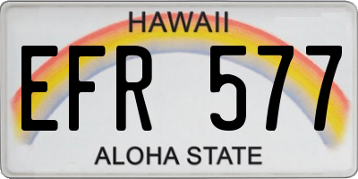HI license plate EFR577