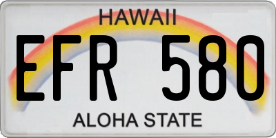 HI license plate EFR580