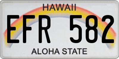 HI license plate EFR582