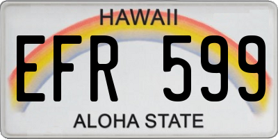 HI license plate EFR599