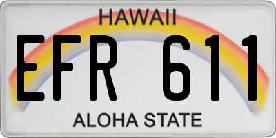 HI license plate EFR611