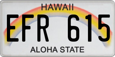 HI license plate EFR615