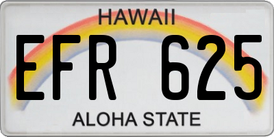 HI license plate EFR625