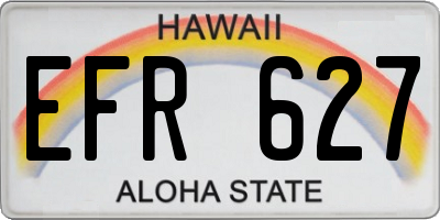 HI license plate EFR627