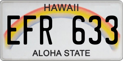 HI license plate EFR633