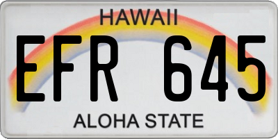 HI license plate EFR645