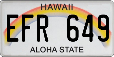 HI license plate EFR649