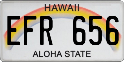 HI license plate EFR656