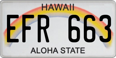 HI license plate EFR663