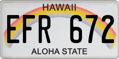 HI license plate EFR672