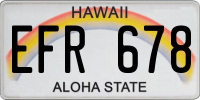 HI license plate EFR678