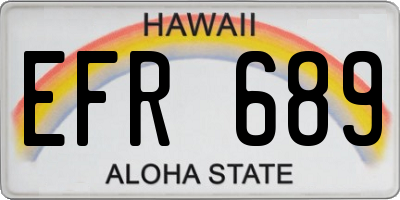 HI license plate EFR689