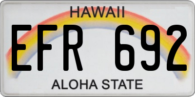 HI license plate EFR692