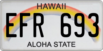 HI license plate EFR693