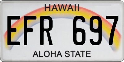 HI license plate EFR697