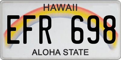 HI license plate EFR698
