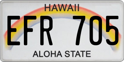 HI license plate EFR705