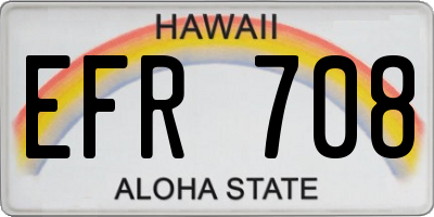 HI license plate EFR708