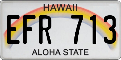 HI license plate EFR713