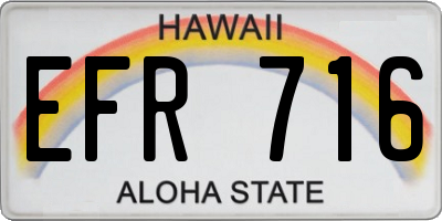 HI license plate EFR716