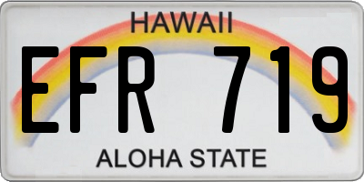 HI license plate EFR719
