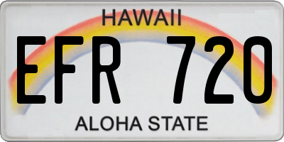 HI license plate EFR720