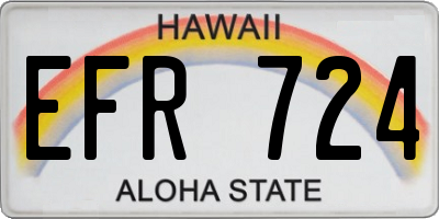 HI license plate EFR724