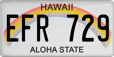 HI license plate EFR729