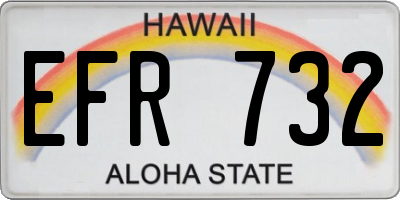 HI license plate EFR732