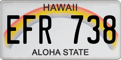 HI license plate EFR738