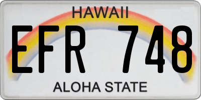 HI license plate EFR748