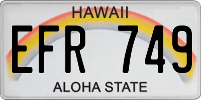 HI license plate EFR749