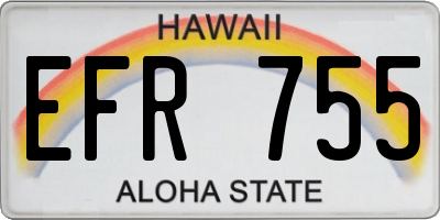 HI license plate EFR755