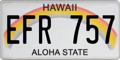 HI license plate EFR757