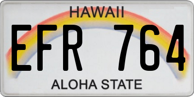 HI license plate EFR764