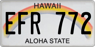 HI license plate EFR772