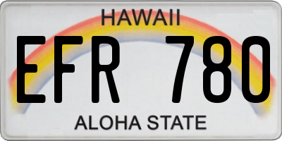 HI license plate EFR780