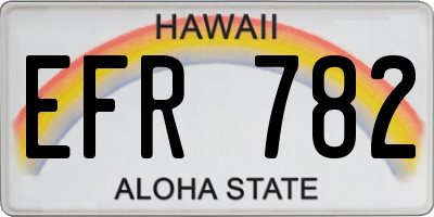 HI license plate EFR782