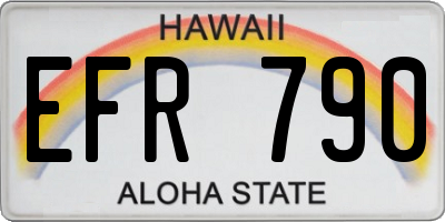HI license plate EFR790