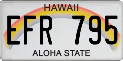 HI license plate EFR795