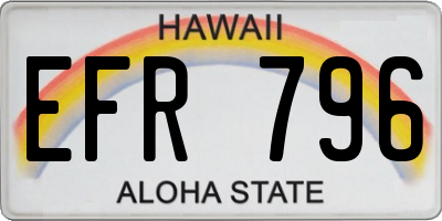 HI license plate EFR796