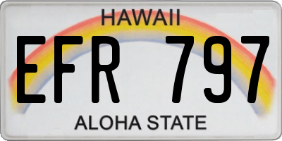 HI license plate EFR797