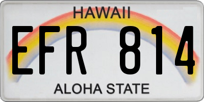 HI license plate EFR814