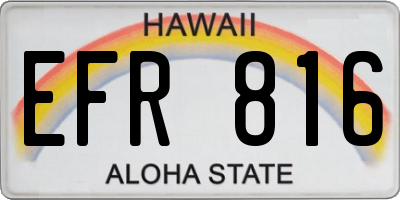 HI license plate EFR816
