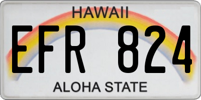 HI license plate EFR824