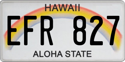 HI license plate EFR827