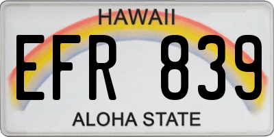 HI license plate EFR839