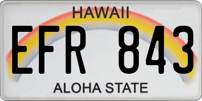 HI license plate EFR843