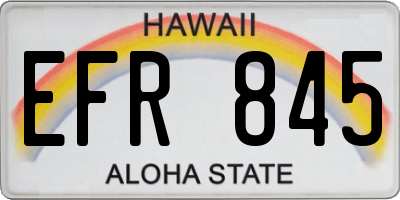 HI license plate EFR845