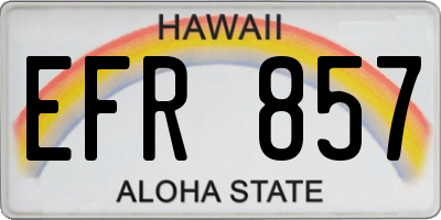 HI license plate EFR857